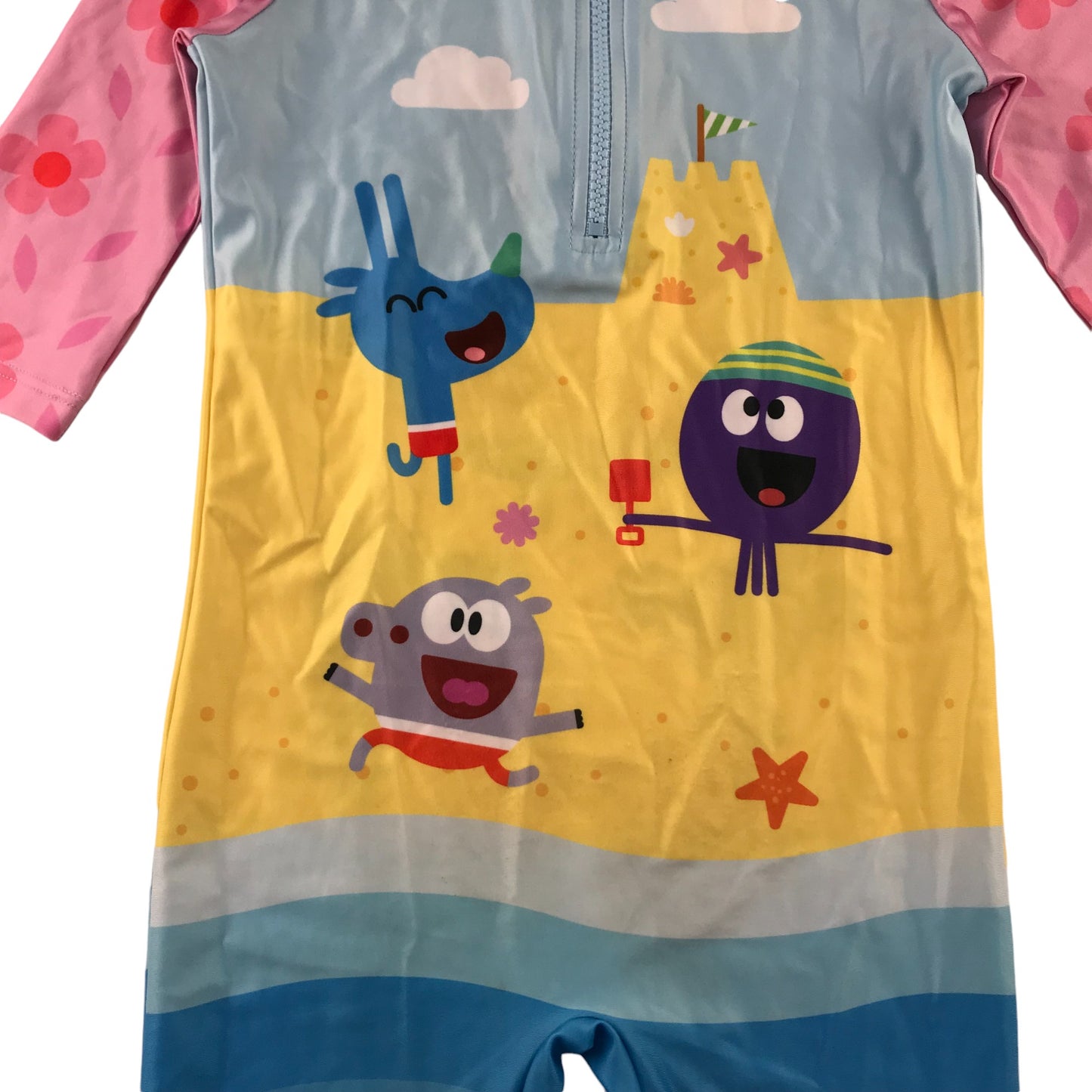 Tu Hey Duggee swimsuit onesie 4-5 Years Blue Beach Themed