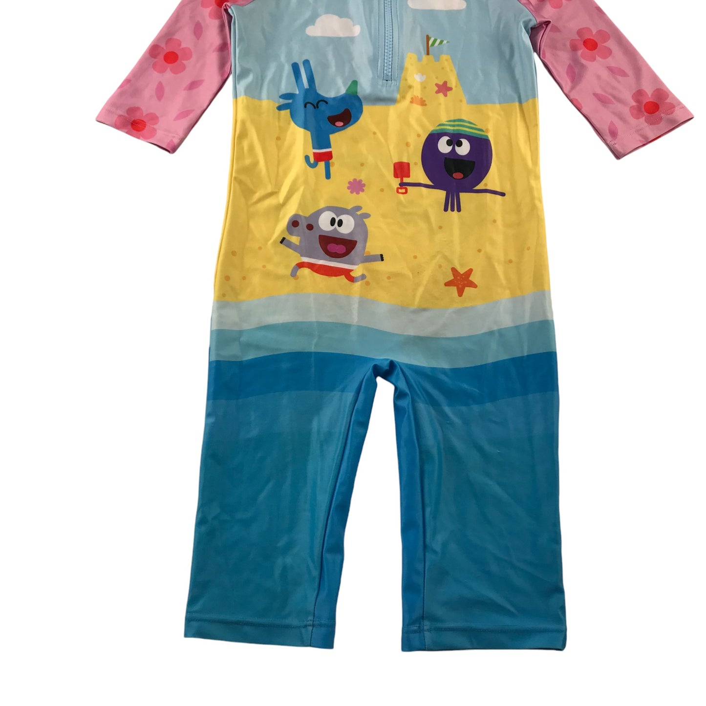 Tu Hey Duggee swimsuit onesie 4-5 Years Blue Beach Themed