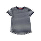 Nutmeg t-shirt 6-7 years navy and white stripy design