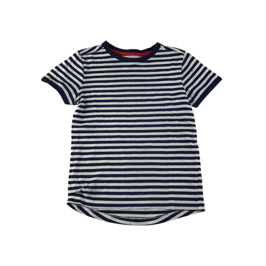 Nutmeg t-shirt 6-7 years navy and white stripy design