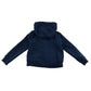 M&S hoodie 5-6 years navy with multicolour sleeve stripe and unicorn patch cotton