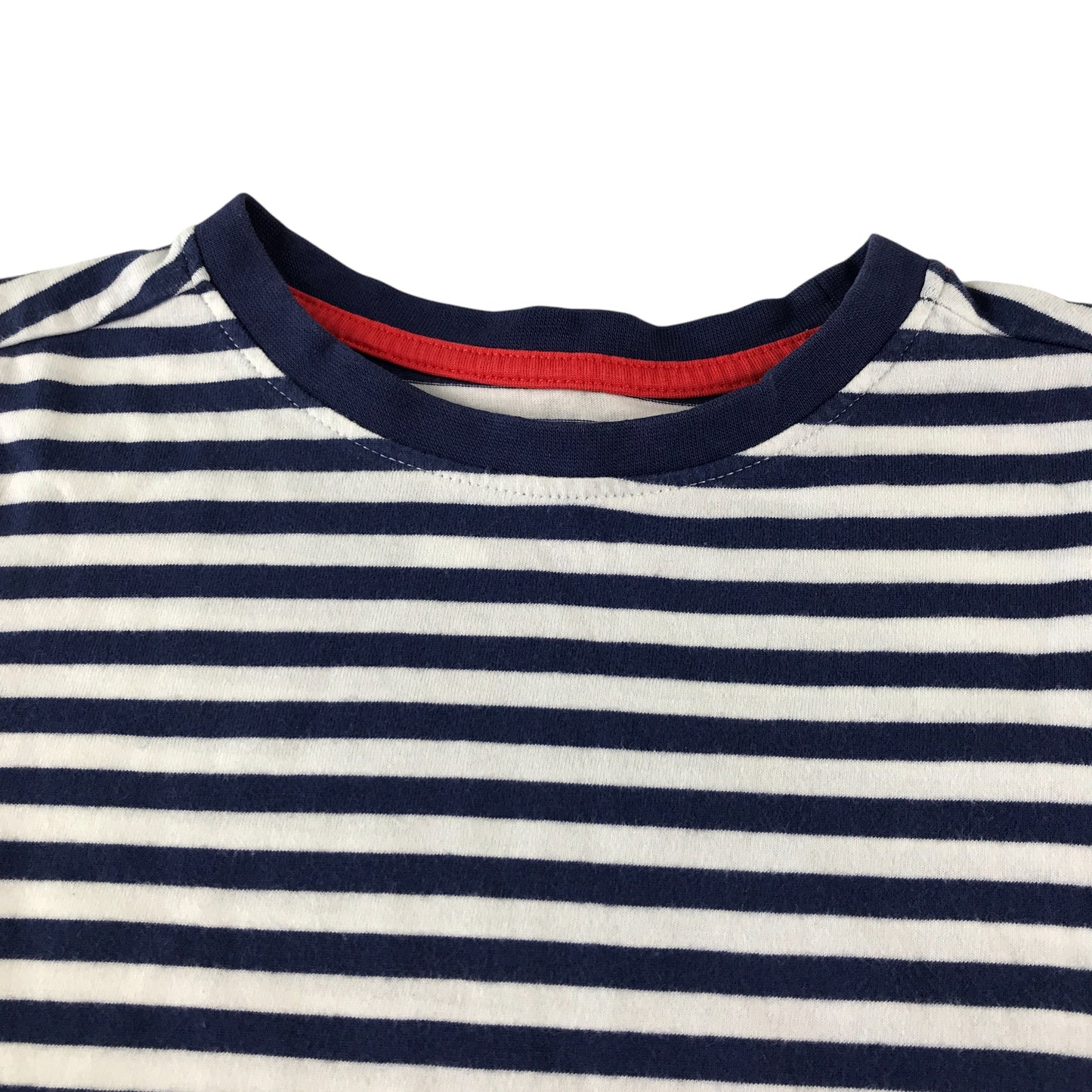 Nutmeg t-shirt 6-7 years navy and white stripy design