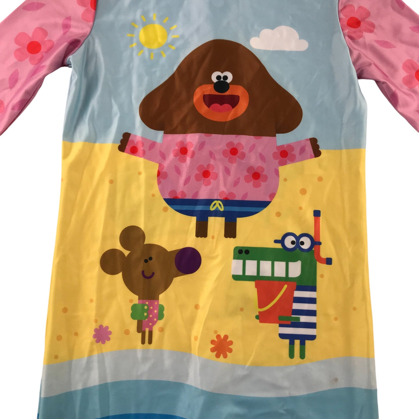 Tu Hey Duggee swimsuit onesie 4-5 Years Blue Beach Themed