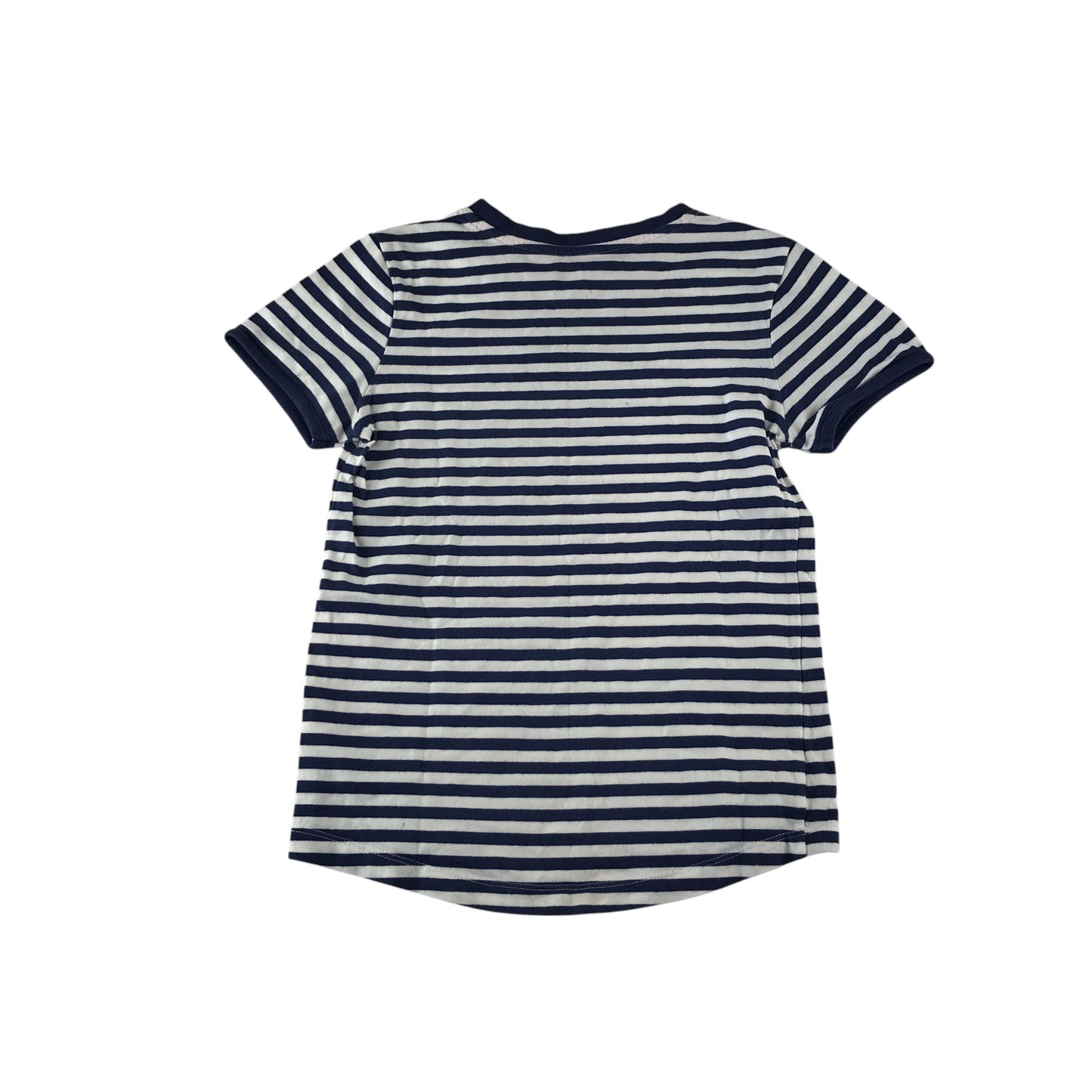 Nutmeg t-shirt 6-7 years navy and white stripy design