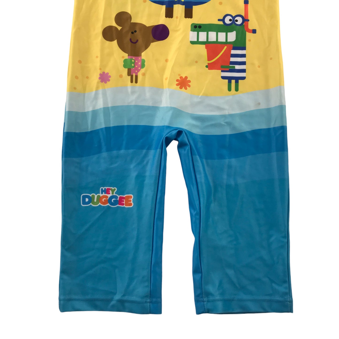 Tu Hey Duggee swimsuit onesie 4-5 Years Blue Beach Themed