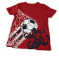 Nutmeg t-shirt 5-6 years red football graphic print