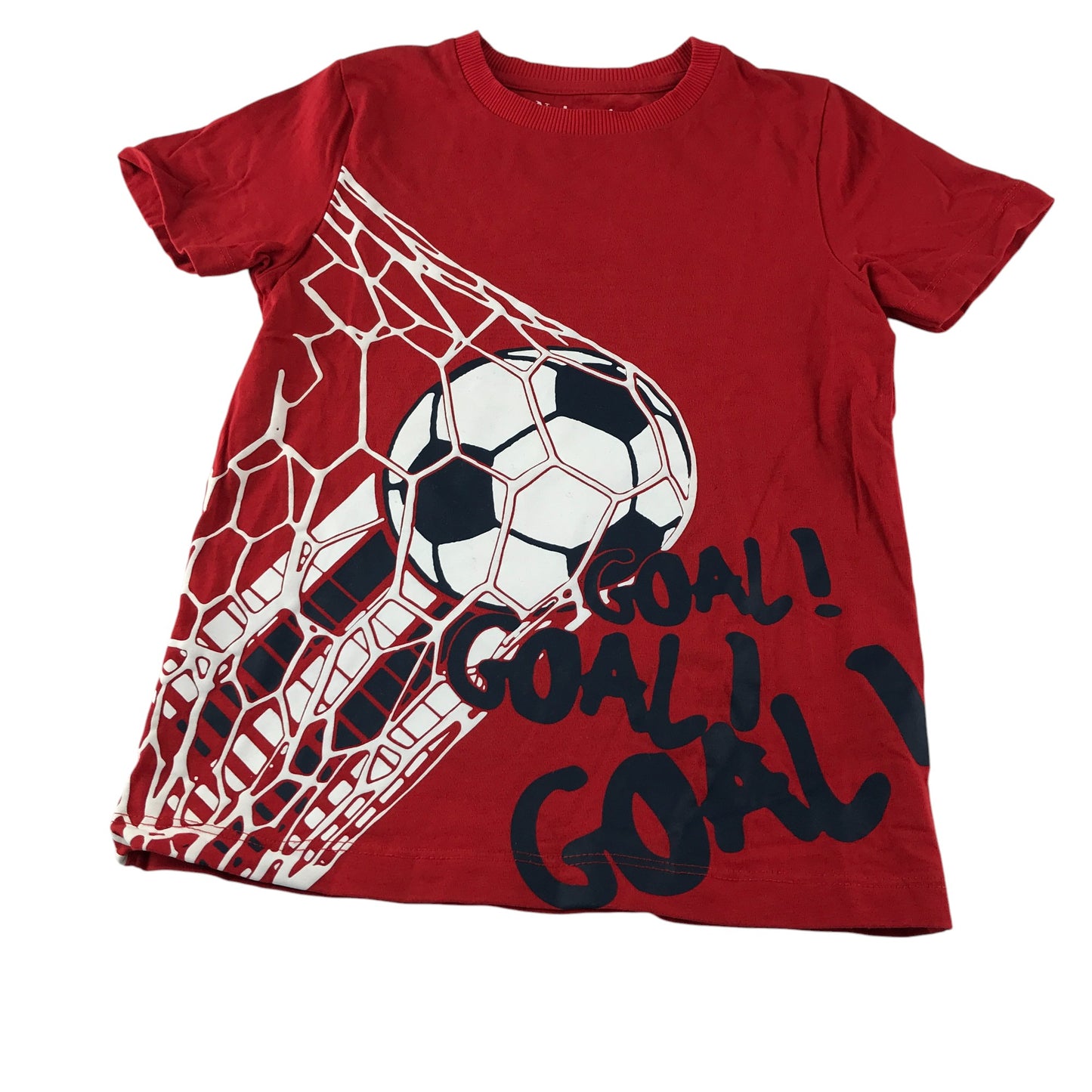 Nutmeg t-shirt 5-6 years red football graphic print