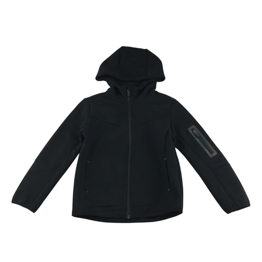 Primark hooded jacket 6-7 years black full zip with arm zip pocket