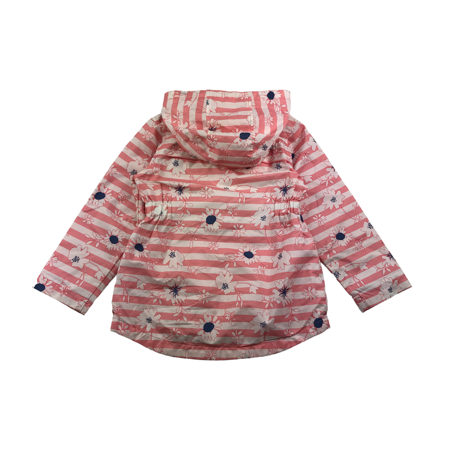 Nutmeg Pink and White Stripy Floral Light Jacket Age 4