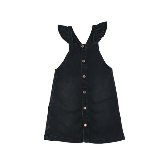 H&M dungaree dress 9-10 years black stretchy denim