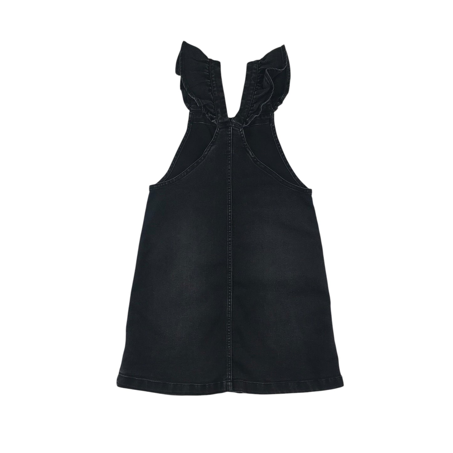 H&M dungaree dress 9-10 years black stretchy denim