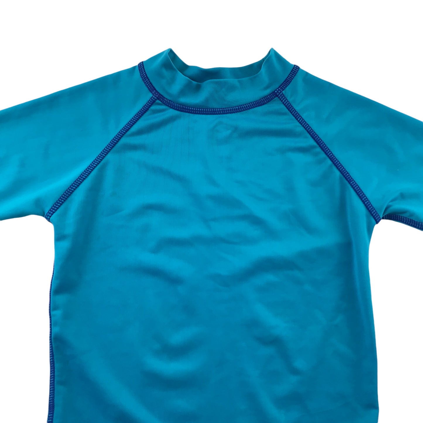 Fire Fly Swim Top 7-8 Years Blue Plain