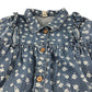 Tu dress 5-6 years blue long sleeve denim with floral print and frills