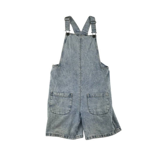 George dungaree shorts 10-11 years light blue denim cotton