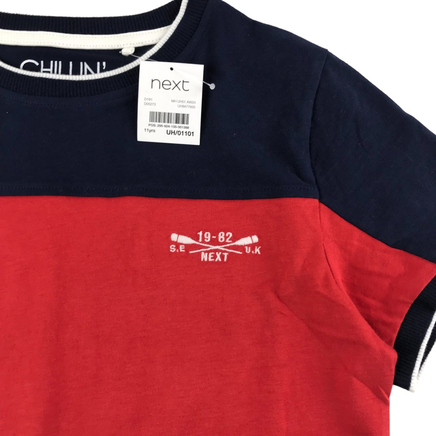 Next Pyjama Set Age 11 Red and Navy Short Sleeve Check Pattern