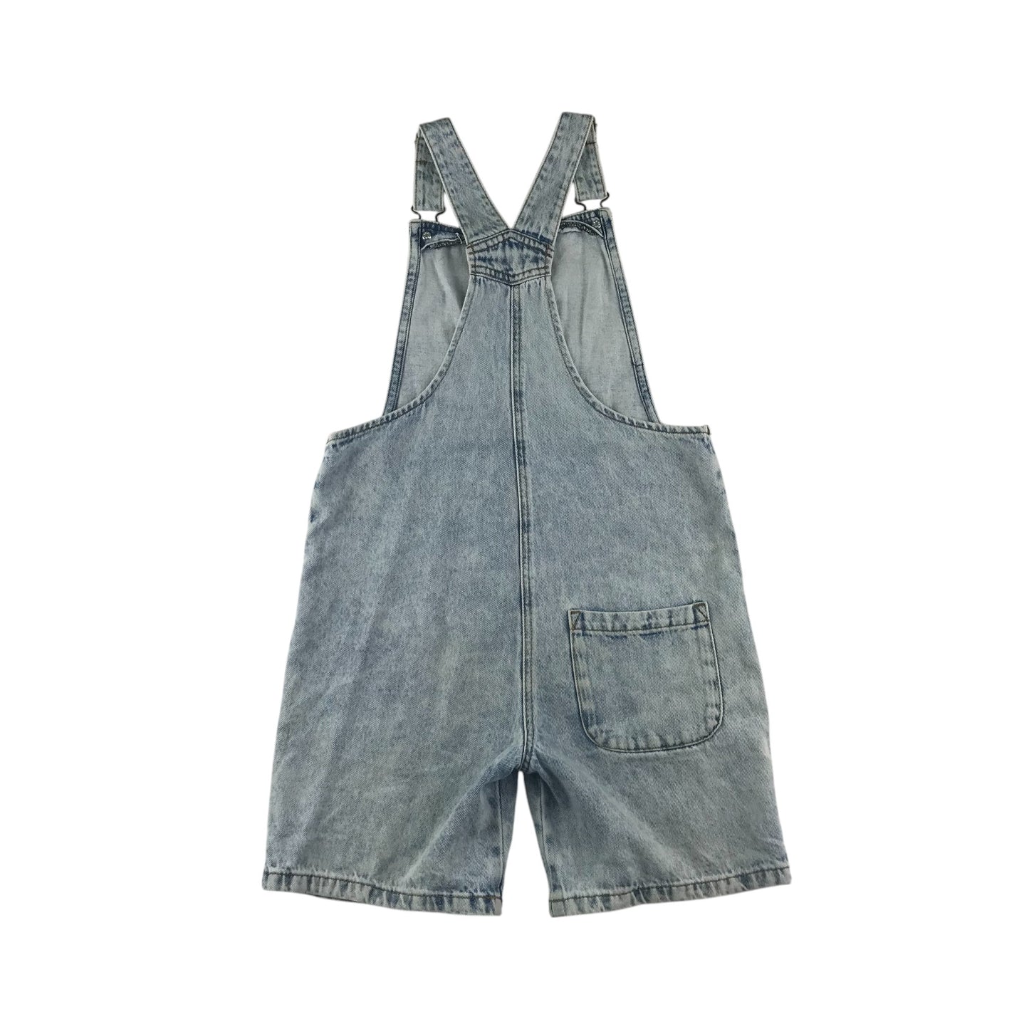 George dungaree shorts 10-11 years light blue denim cotton