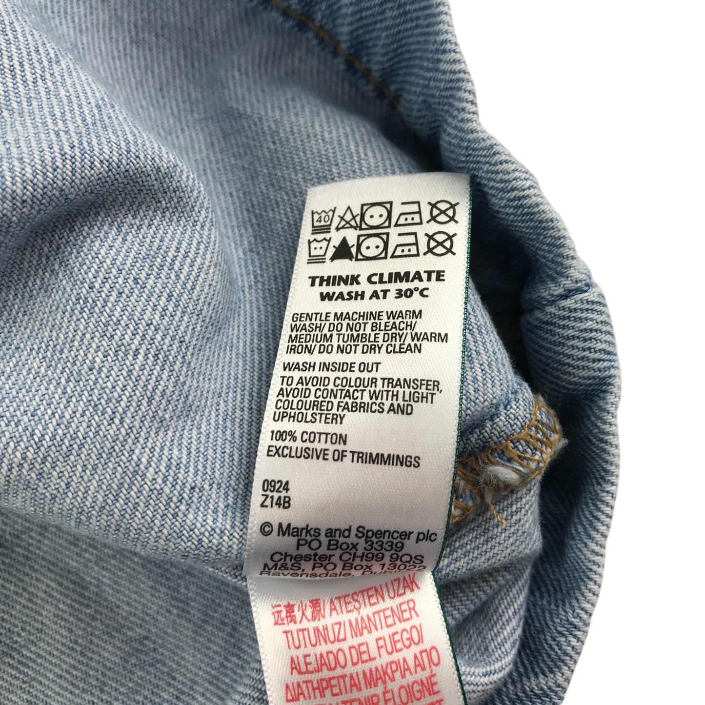 M&S denim dress 6-7 years blue long sleeve cotton