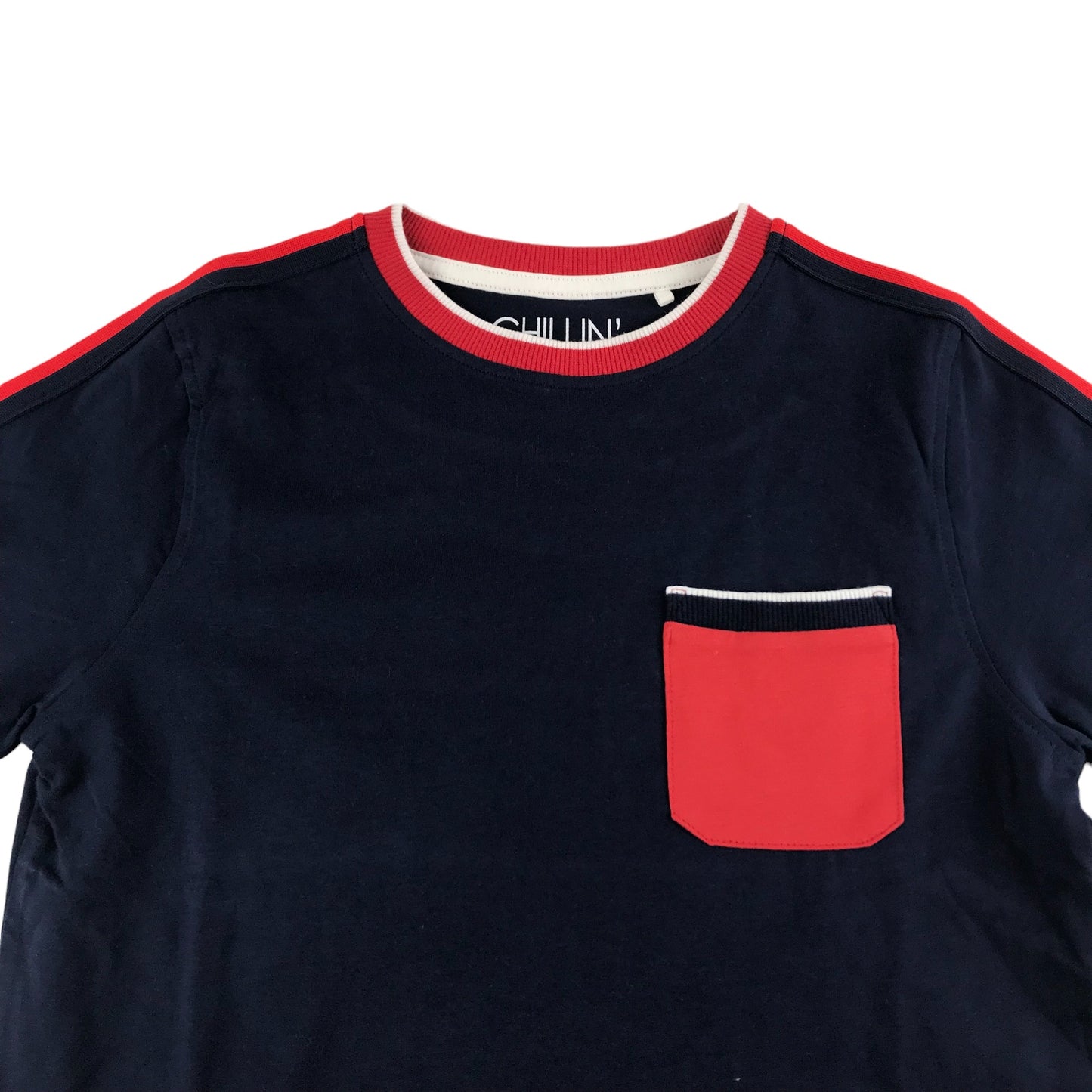 Next Pyjama Set Age 11 Navy and Red Short Sleeve Check Pattern