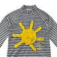 Tu Swimsuit 2 Piece 7-8 Years Black and White Stripy Top with Yellow Ruffled Sun and Bottoms