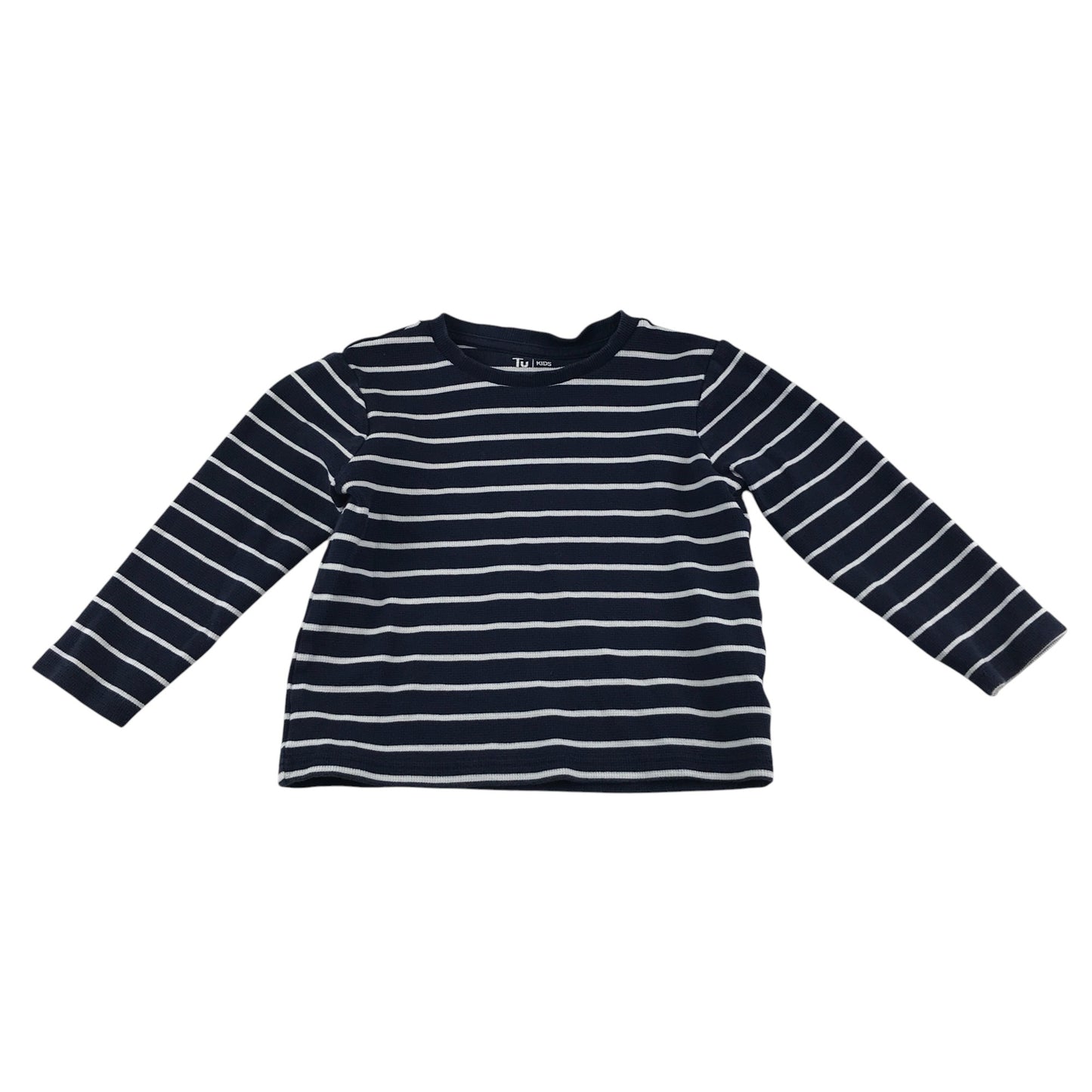 Tu long sleeve t-shirt 4-5 years years navy and white stripes cotton