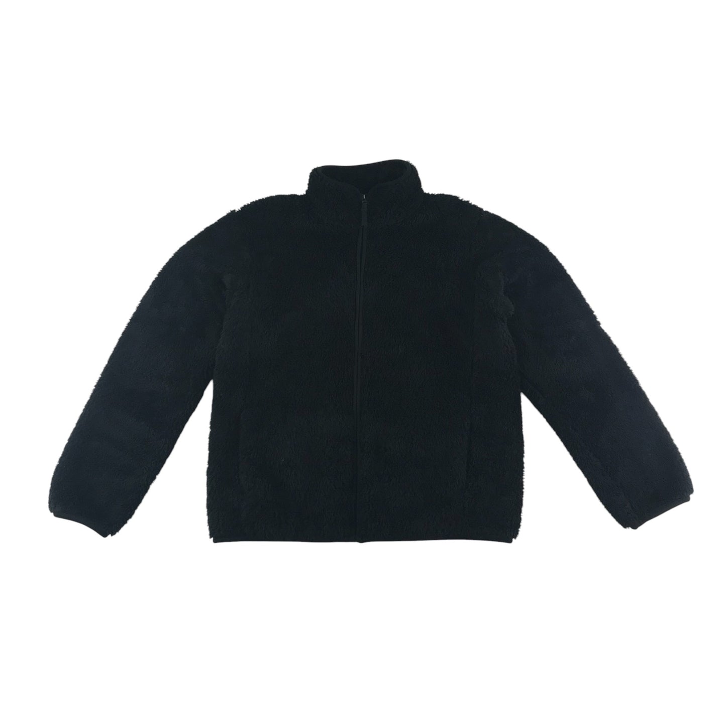 Uniqlo fleece jacket 11-12 years black fluffy full zipper