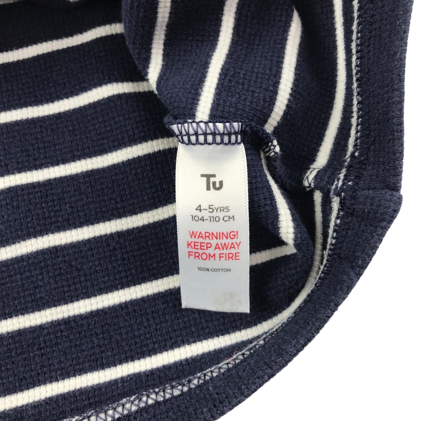 Tu long sleeve t-shirt 4-5 years years navy and white stripes cotton
