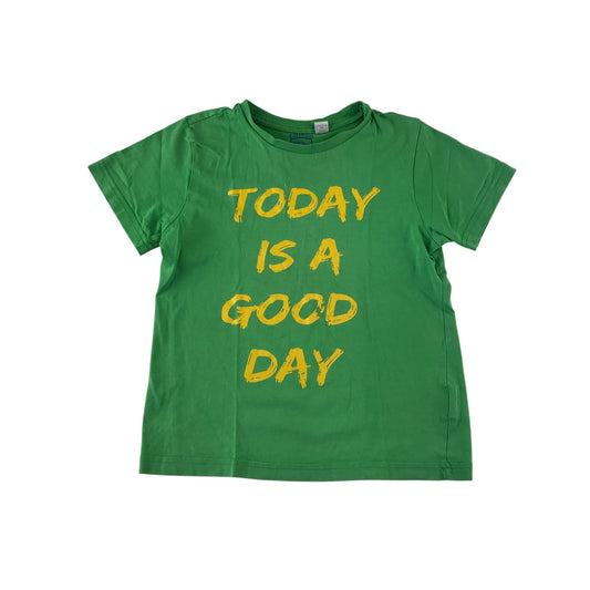 Chicco t-shirt 6-7 years green with yellow text print cotton