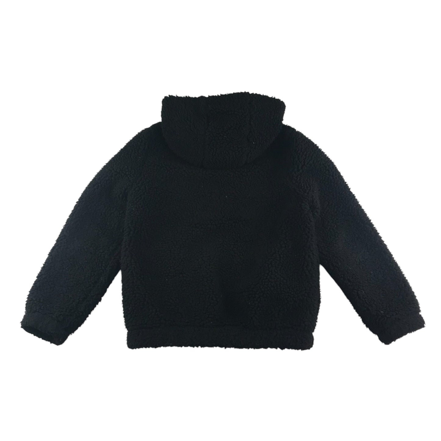 New Look fleece jacket 12-13 years black fluffy hooded full zipper