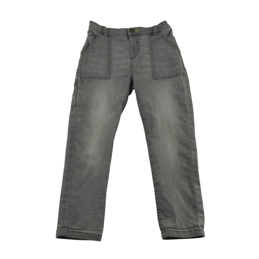Tu jeans 4-5 years grey denim carpenter style with button up elasticated waist