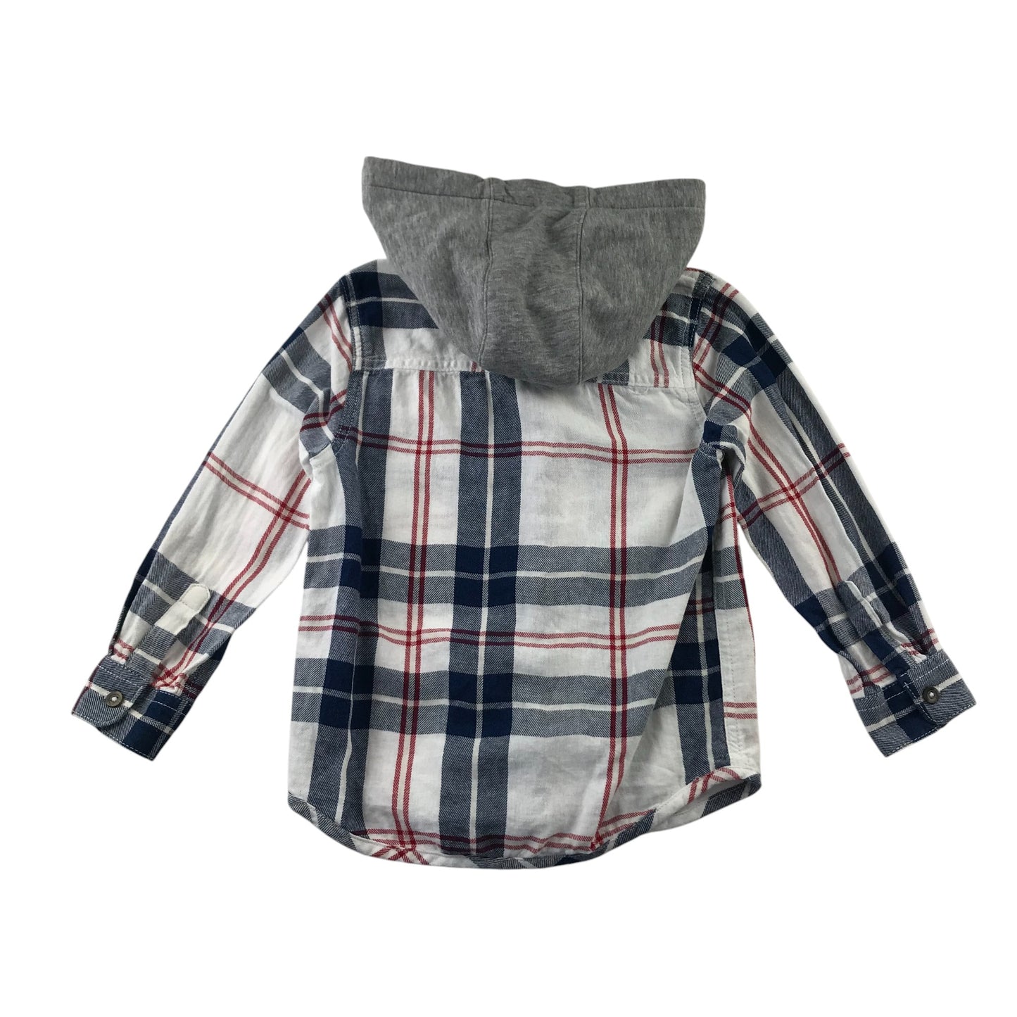 F&F Shirt 4-5 Years White Checked Hoodie Style Cotton