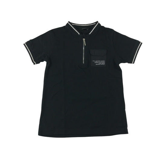 George polo shirt 6-7 years black plain with front pocket cotton