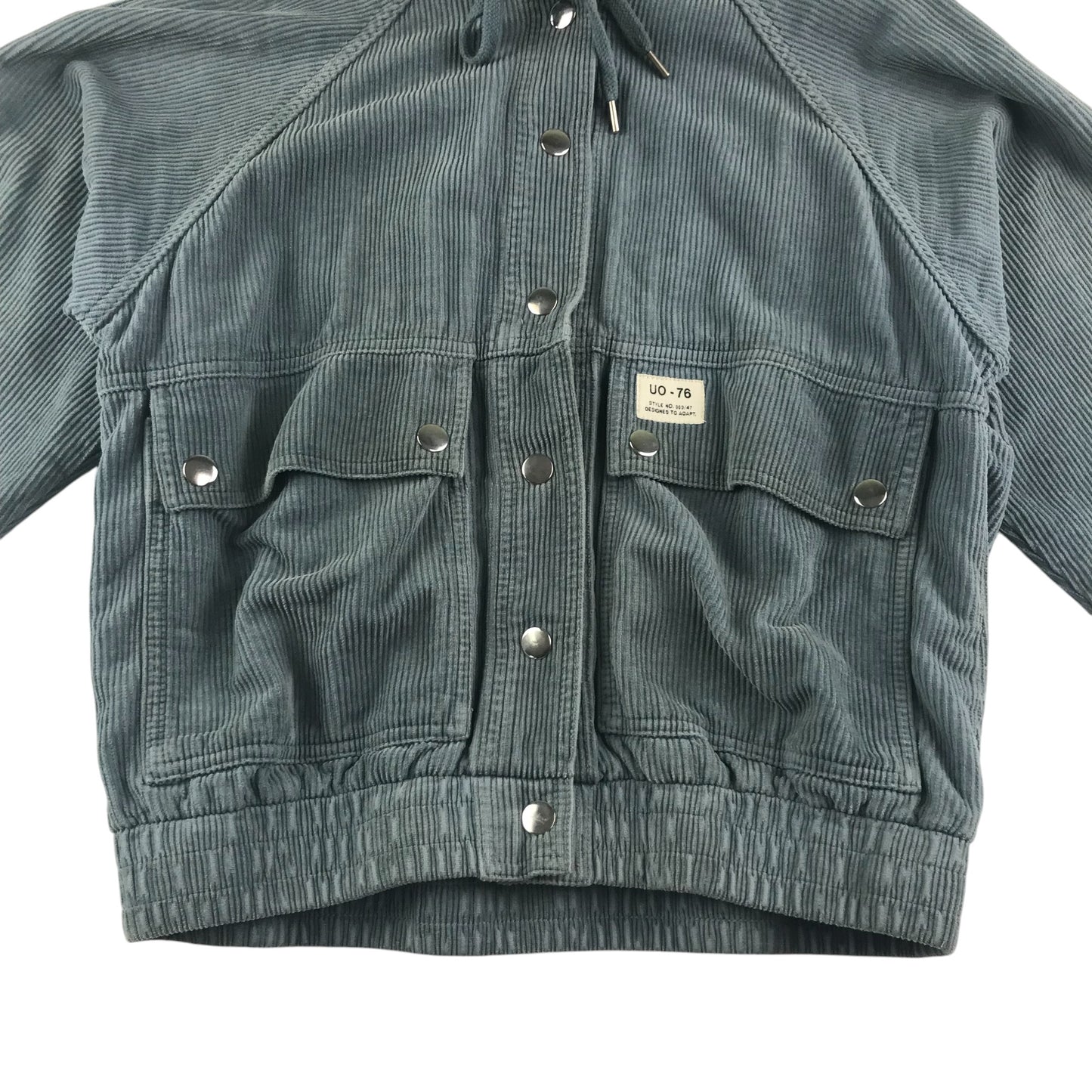 BDG light jacket adult size XS dusty blue cropped corduroy hooded cotton