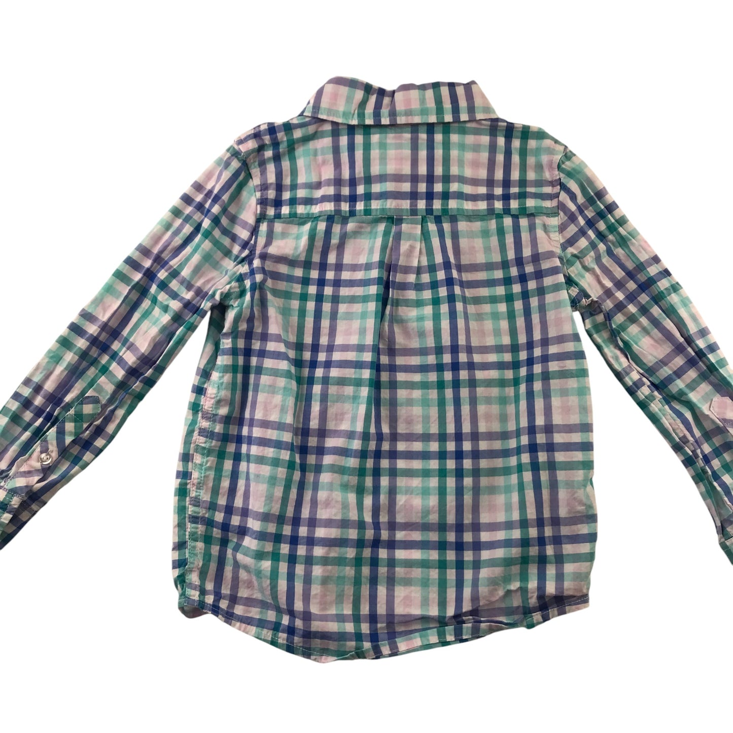 Andy & Evan Shirt 4-5 Years Blue and Green Checked Cotton