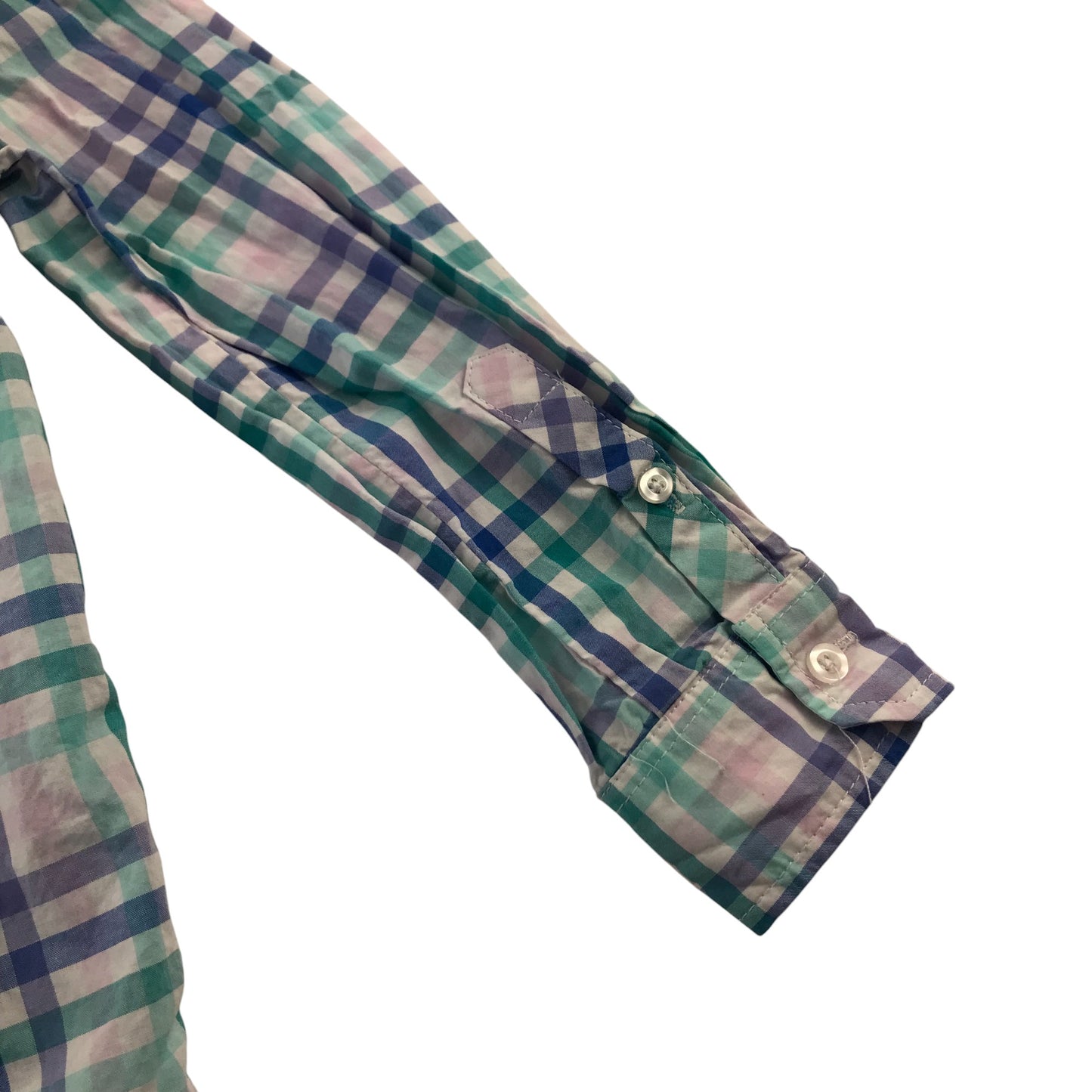 Andy & Evan Shirt 4-5 Years Blue and Green Checked Cotton