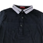 Next polo shirt 6-7 years navy with checked collar cotton