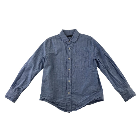 Next Shirt 6-7 Years Blue Checked Pattern Cotton