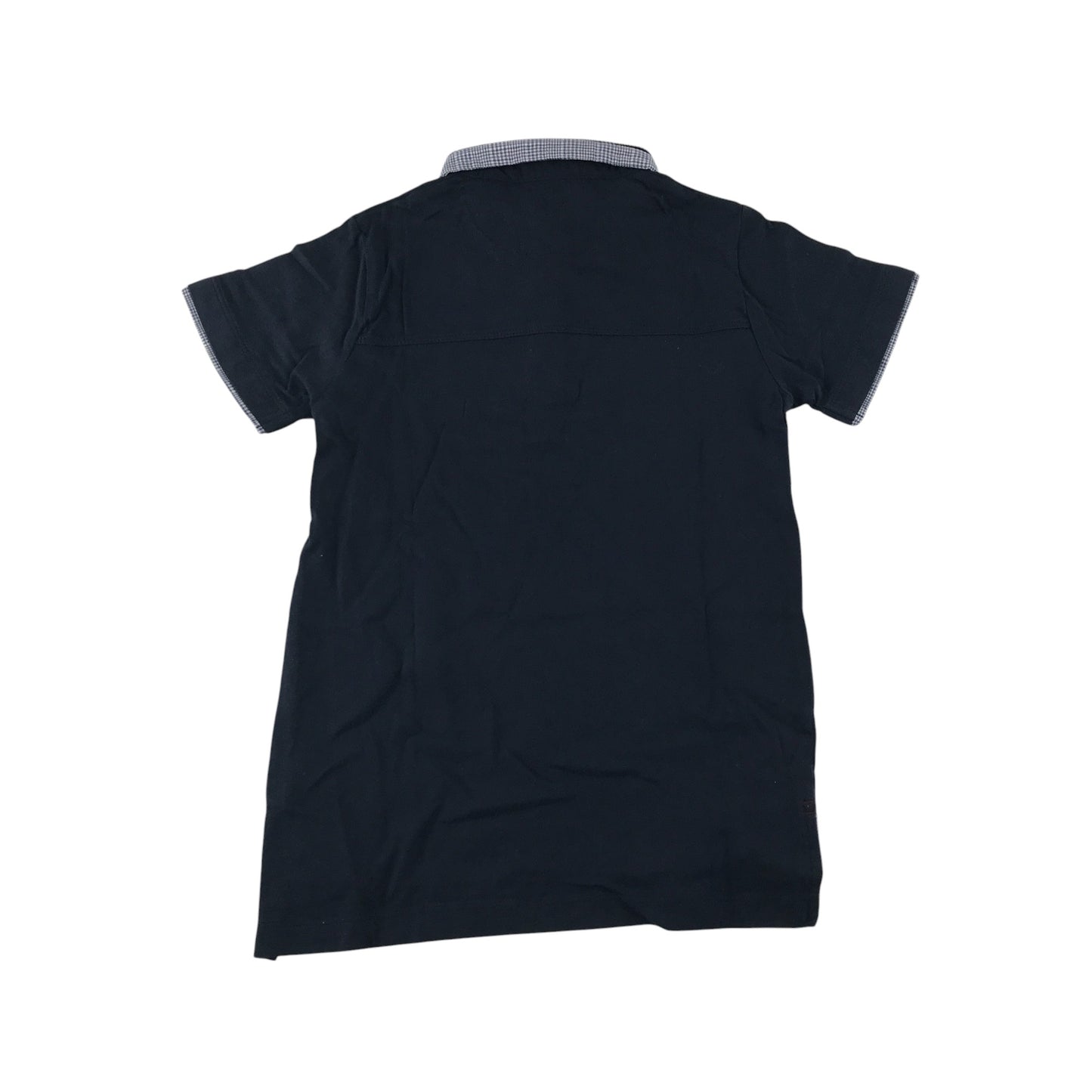 Next polo shirt 6-7 years navy with checked collar cotton