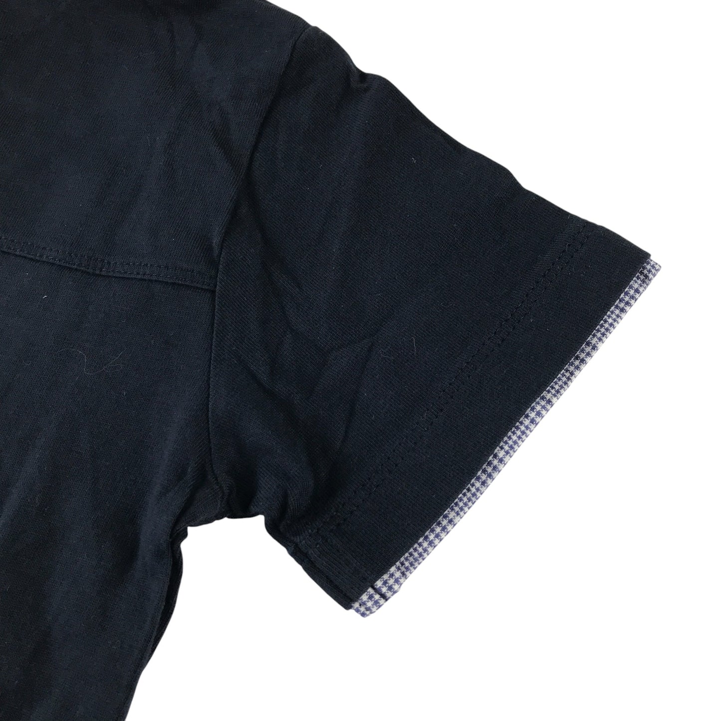 Next polo shirt 6-7 years navy with checked collar cotton