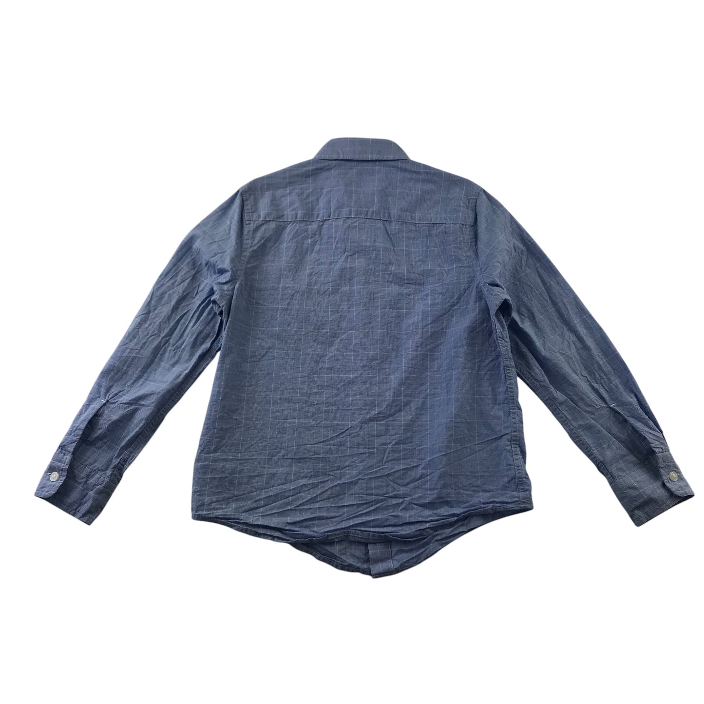 Next Shirt 6-7 Years Blue Checked Pattern Cotton