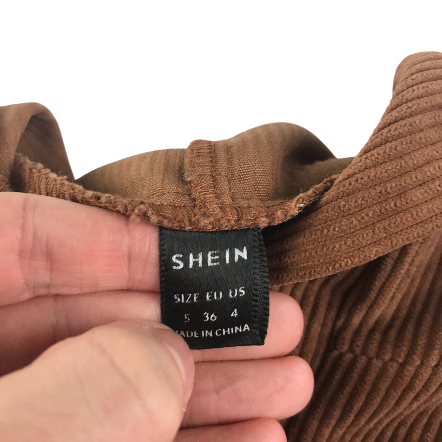 Shein jacket adult size S brown cropped corduroy