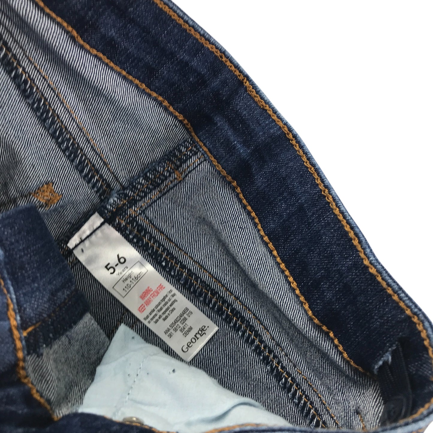 George jeans 5-6 years dark blue distressed straight leg