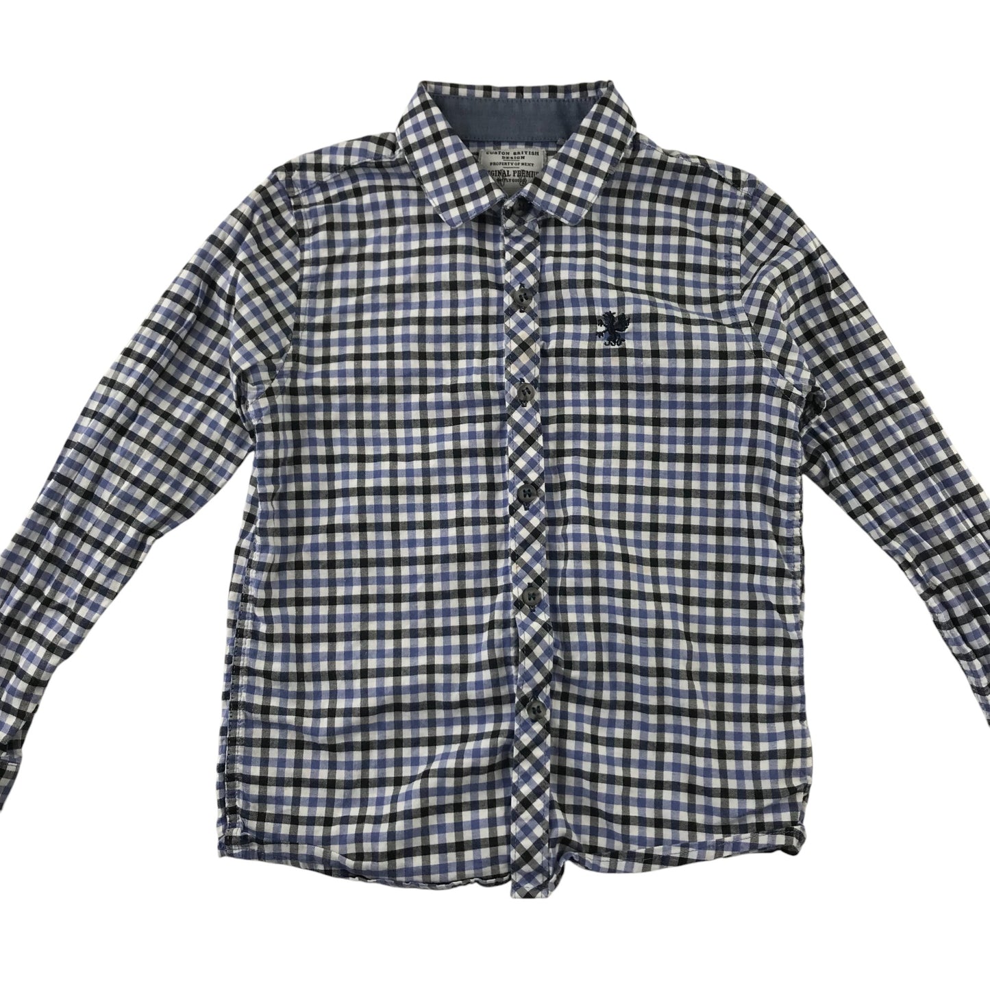 Next Shirt 4-5 Years navy and Blue Checked Cotton