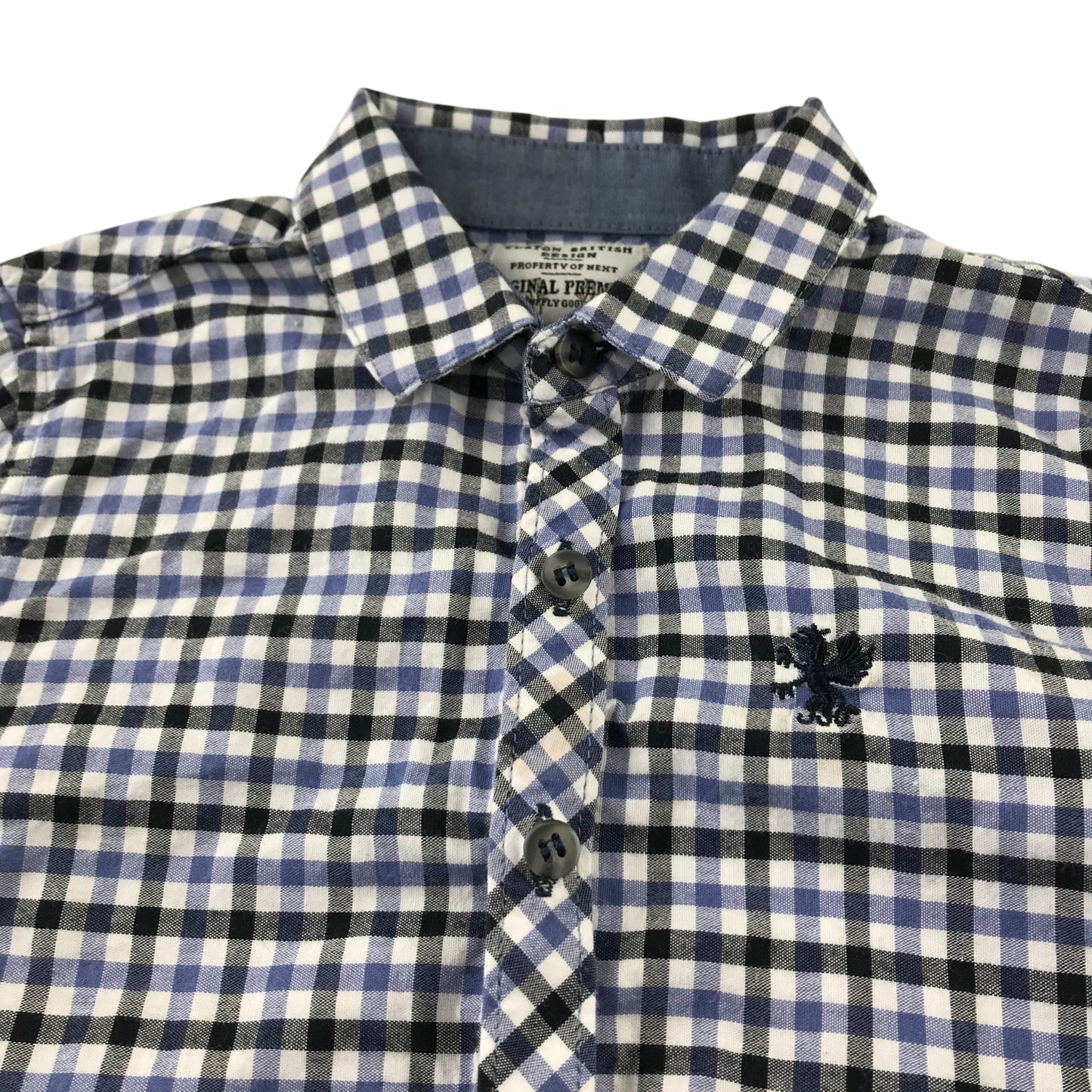 Next Shirt 4-5 Years navy and Blue Checked Cotton