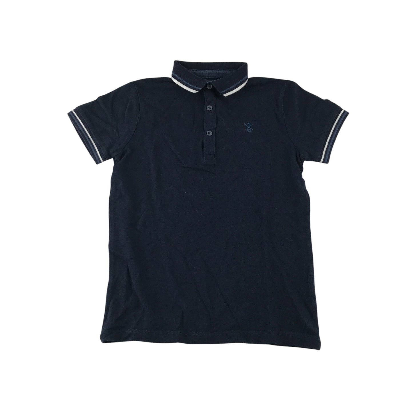 Next polo shirt 6-7 years navy with striped collar cotton