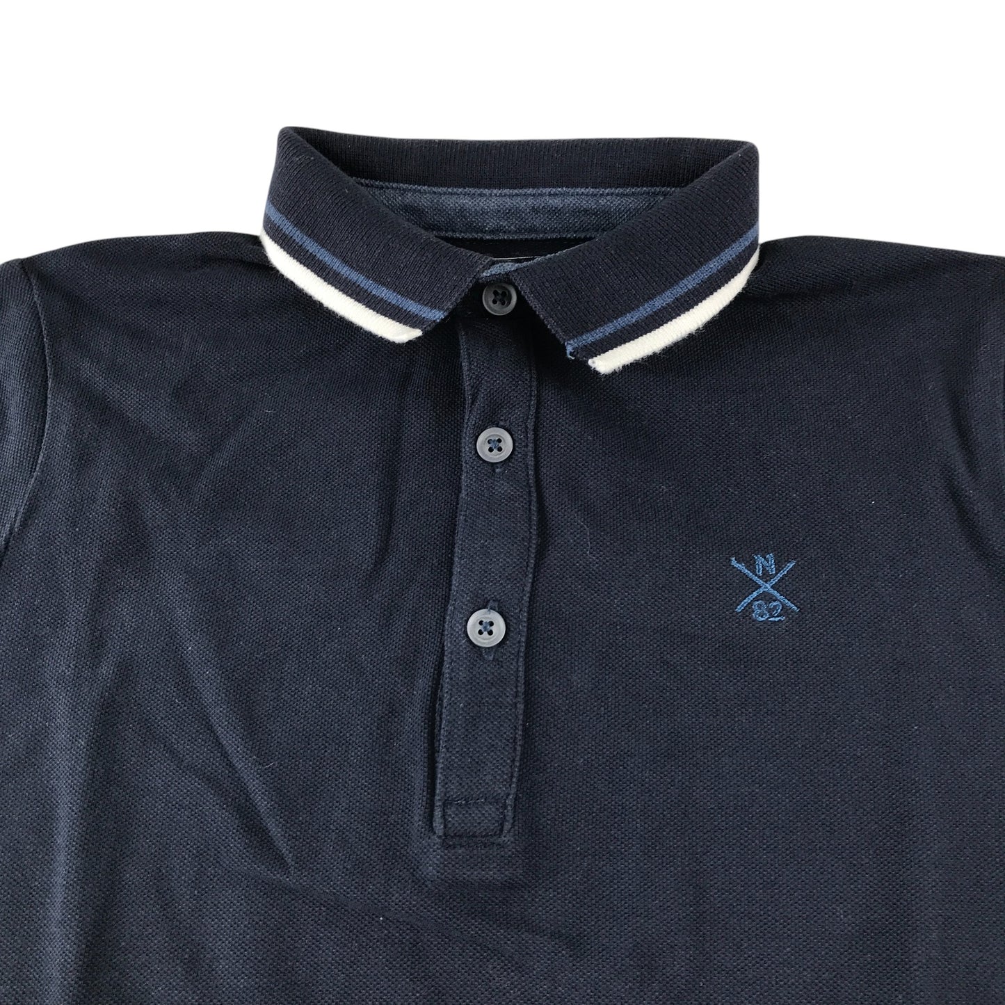 Next polo shirt 6-7 years navy with striped collar cotton