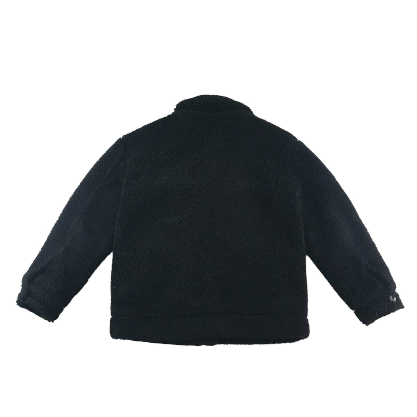 Top Shop fleece jacket adult size S black fluffy with buttons