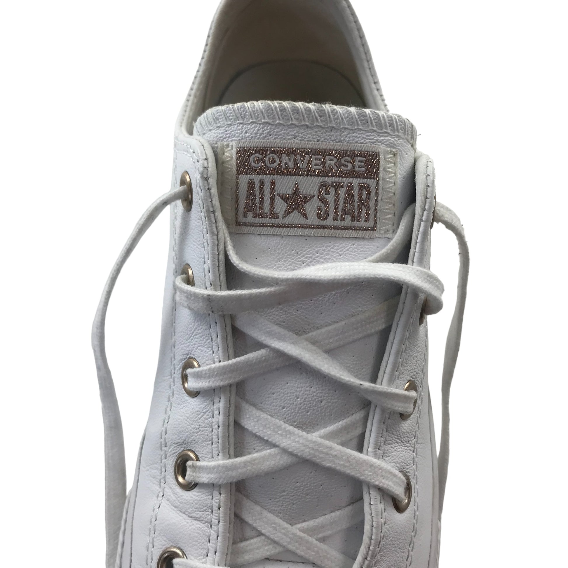 Converse trainers shoe size white leather low tops Chuck Taylor