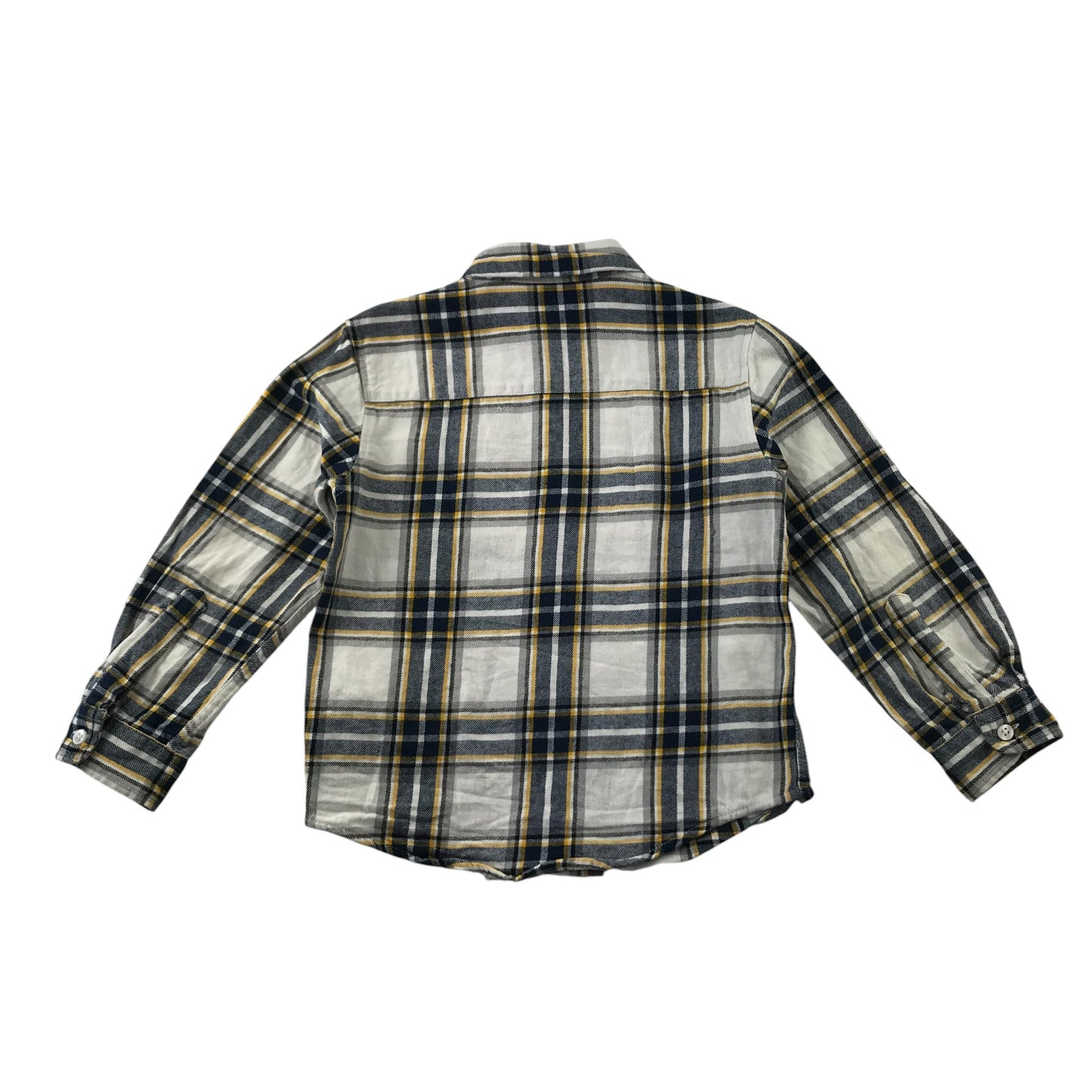 Primark Shirt 4-5 Years White and Yellow Checked Cotton