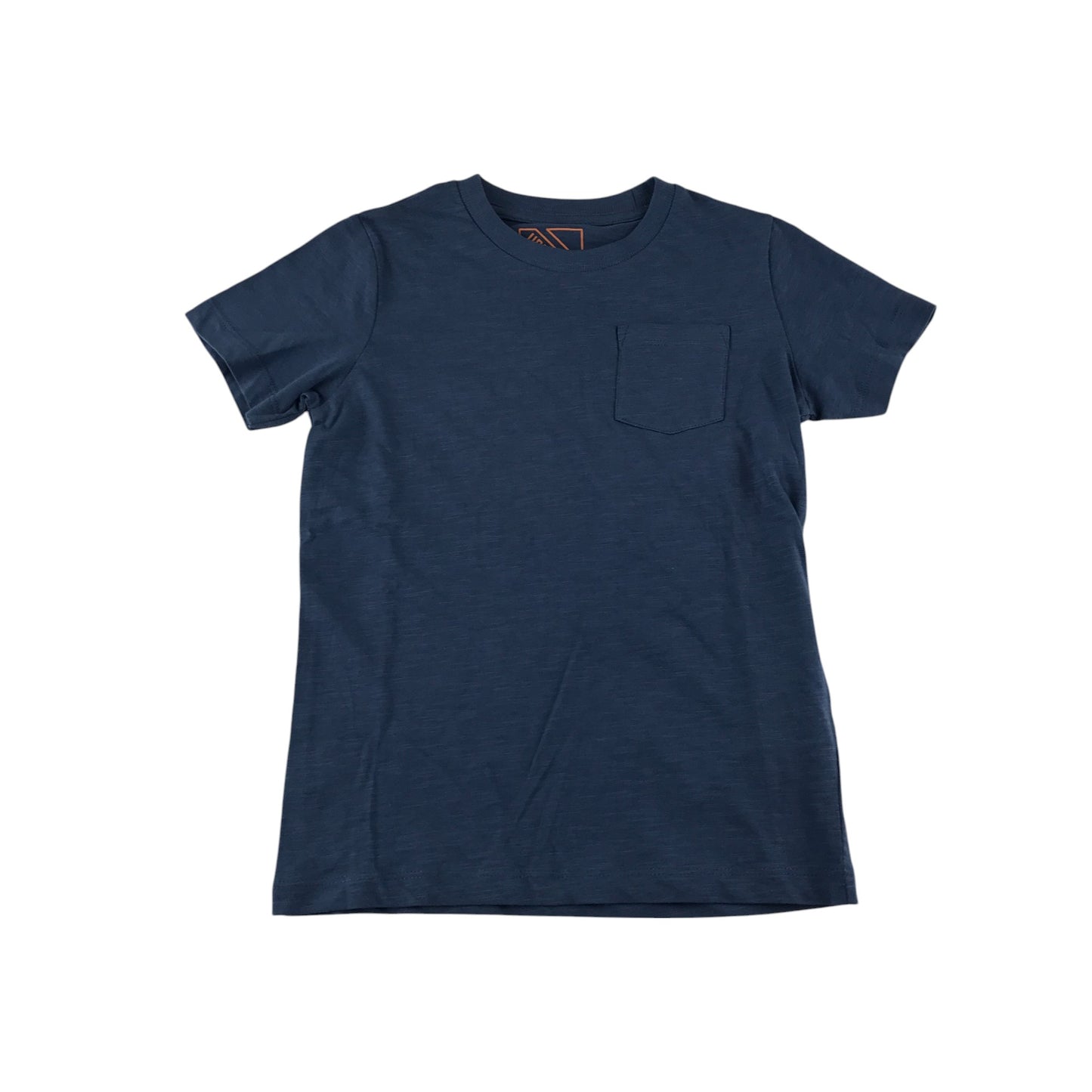 Matalan t-shirt 6-7 years blue plain with front pocket cotton