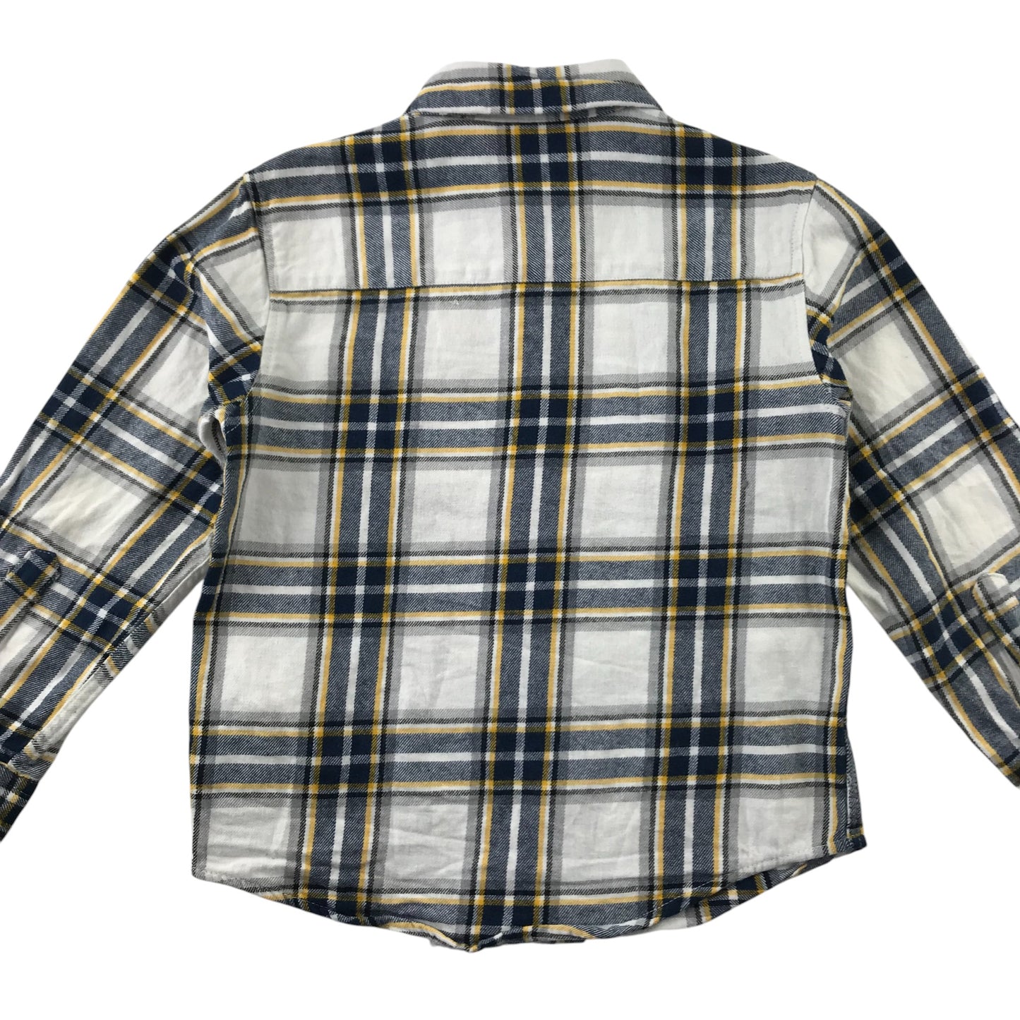 Primark Shirt 4-5 Years White and Yellow Checked Cotton